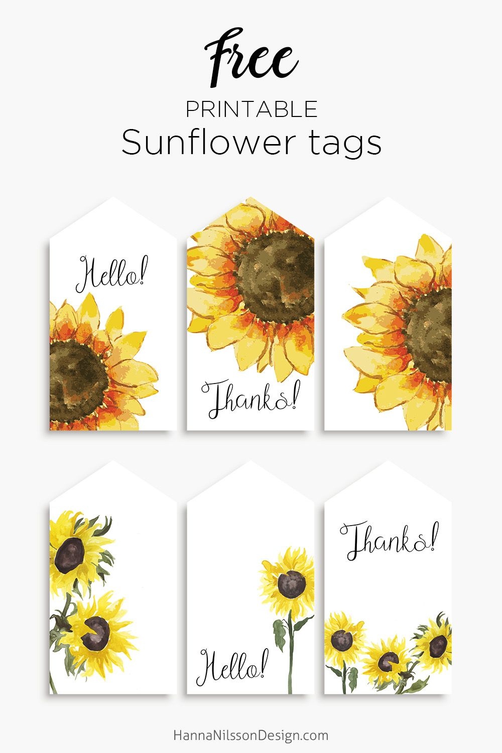 Sunflower Tags | Printables | Gift Tags Printable, Free Printable - Free Printable Sunflower Stationery