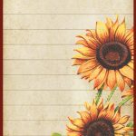 Sunflowers: Free Printable Labels, Recipe Card, Note Paper, Etc   Free Printable Sunflower Stationery