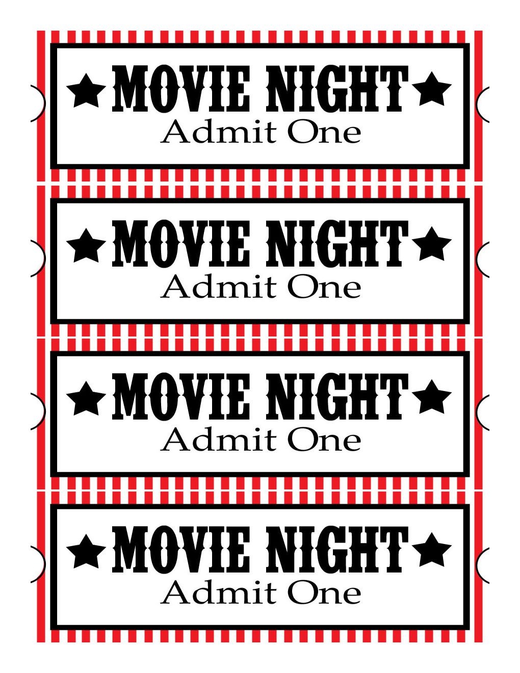 Sweet Daisy Designs: Free Printables: Home Movie Theatre Night | Diy - Free Printable Movie Tickets