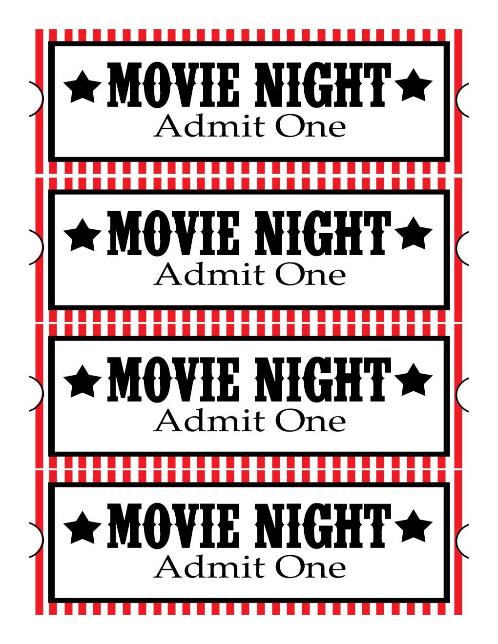 Printable Fake Movie Tickets