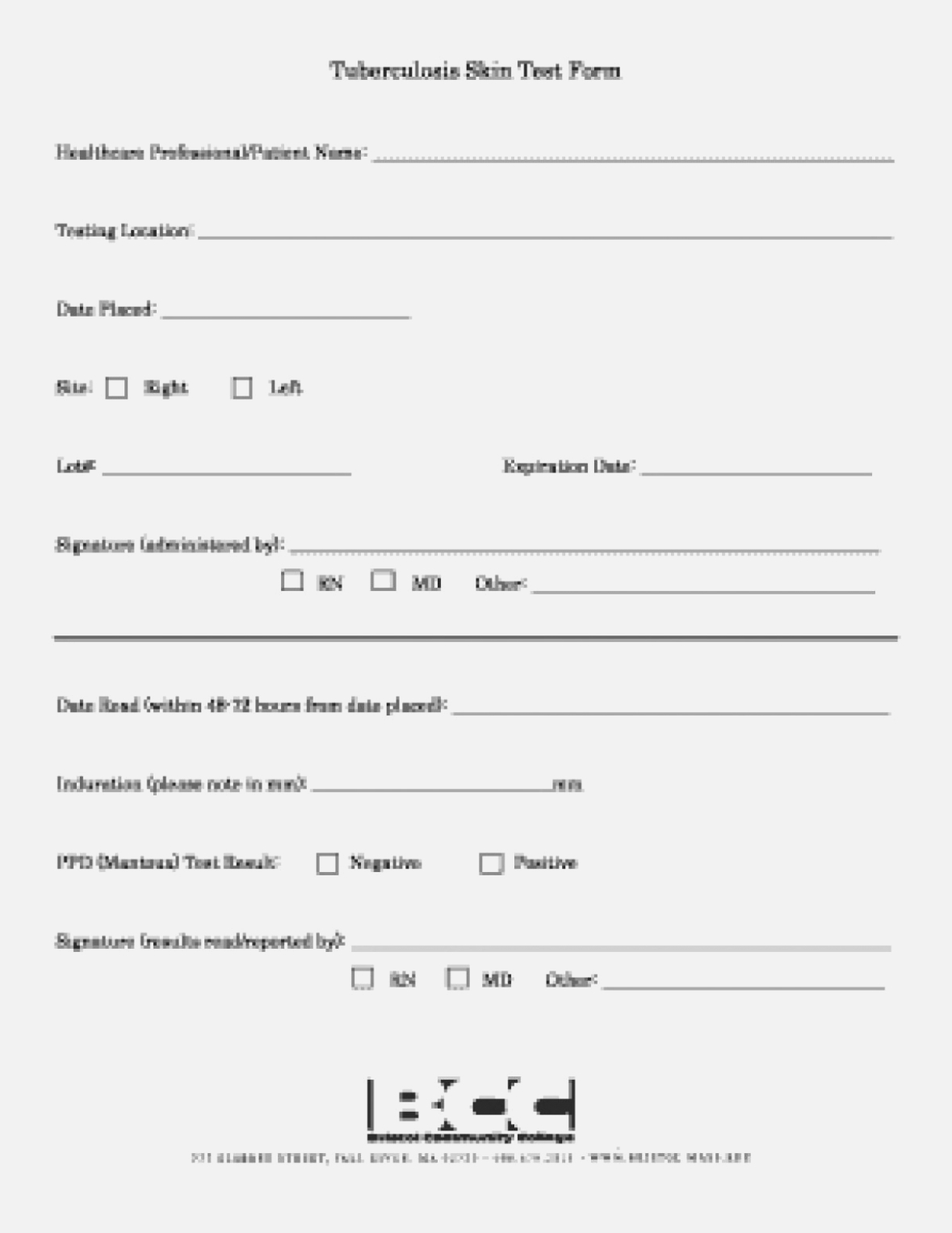 Pdf Printable 2 Step Tb Test Form