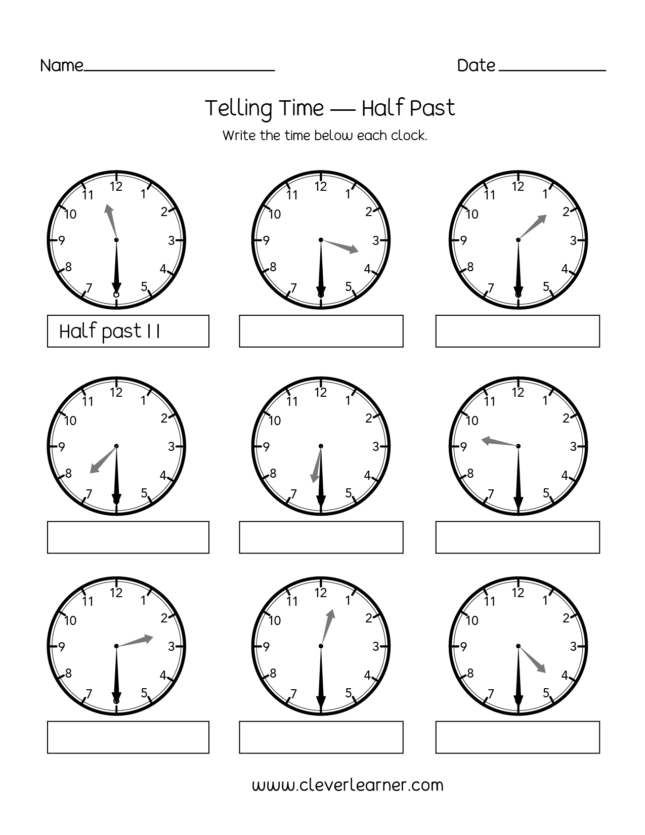 Free Printable Telling Time Worksheets For 1St Grade ...
