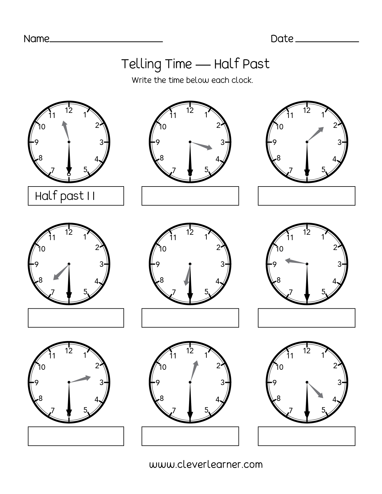 Reading Clocks Worksheet