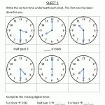 Telling Time Worksheets   O'clock And Half Past | Kindergarten  Gr   Free Printable Telling Time Worksheets For 1St Grade