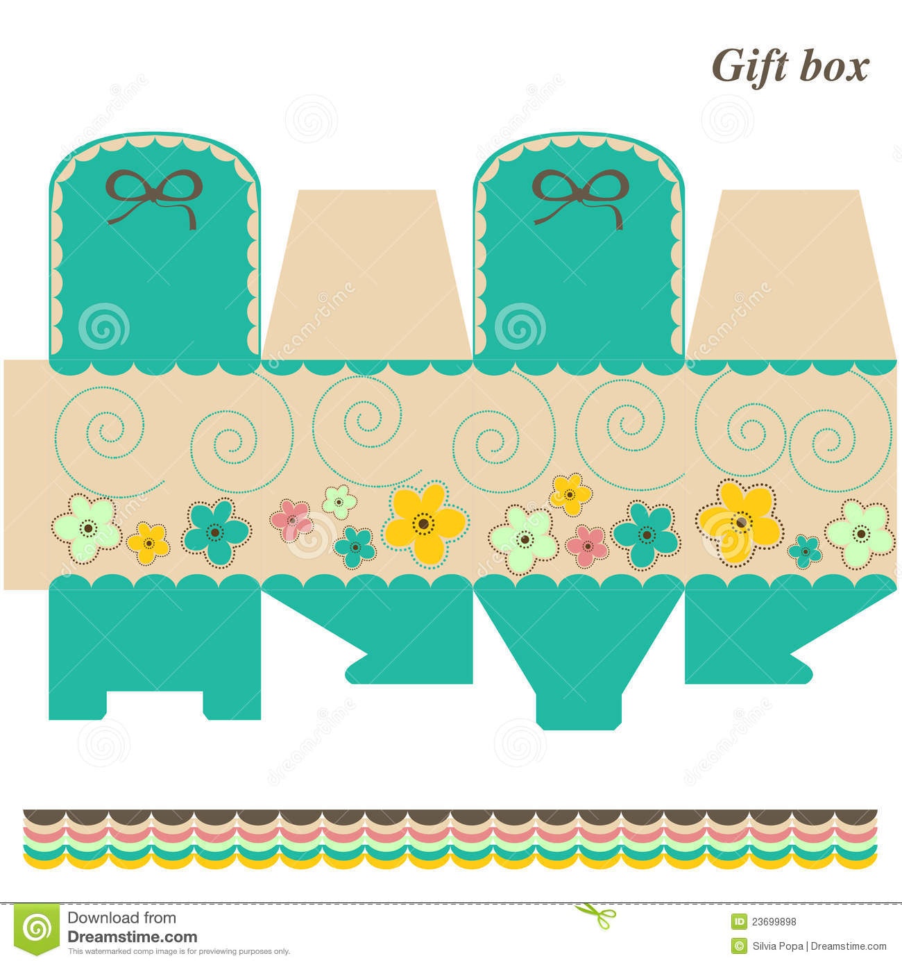Template Box - Gift Or Candy Stock Vector - Illustration Of Nature - Printable Box Templates Free Download