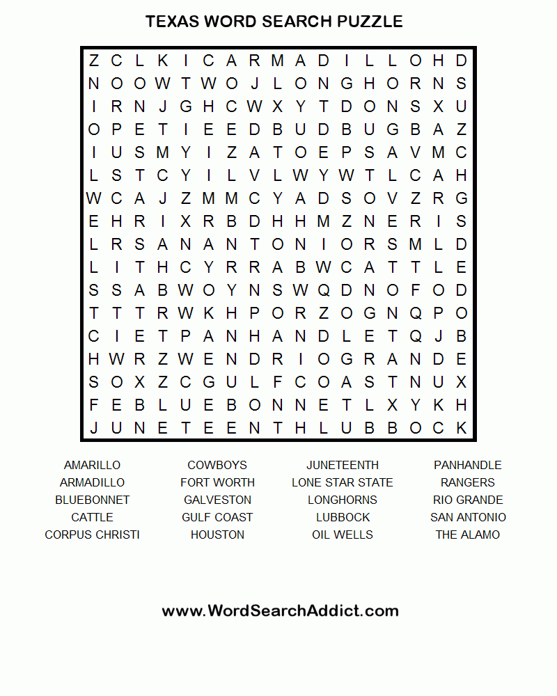 Texas Word Search Puzzle | Smarty Pants | Word Puzzles, Crossword - Free Printable Dinosaur Word Search