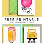 Thank You Card For Teacher And School Bus Driver With Free   Free Printable Teacher Appreciation Cards To Color