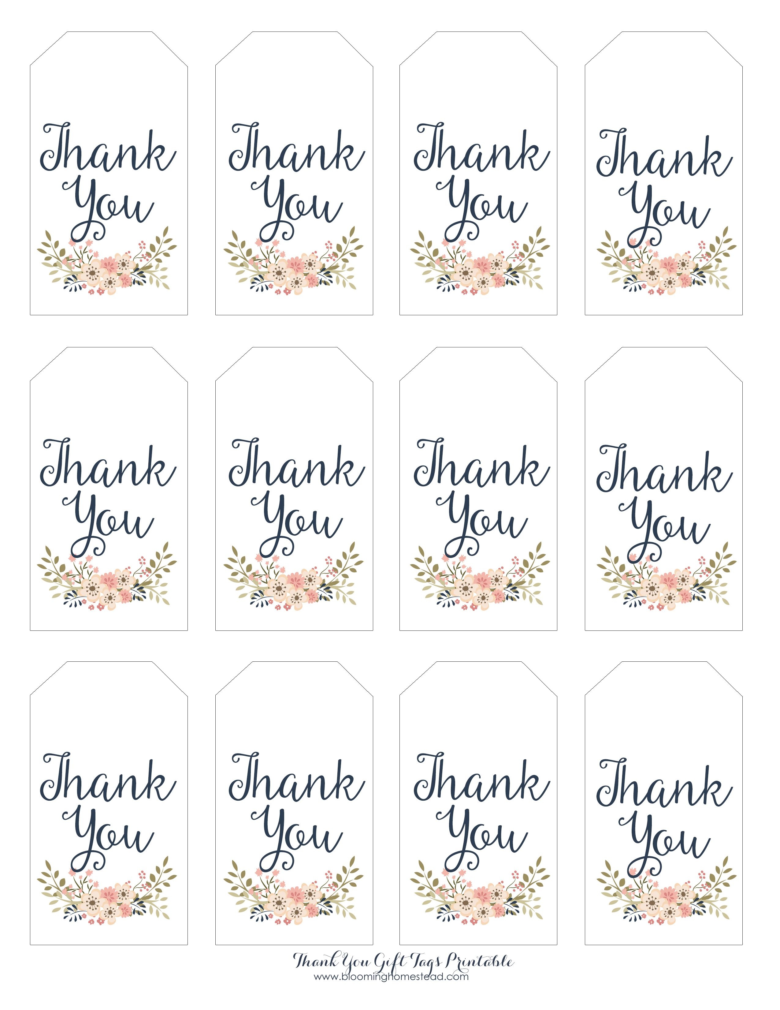 Thank You Gift Tags | Gift Ideas | Thank You Tag Printable, Thank - Free Printable Thank You Tags