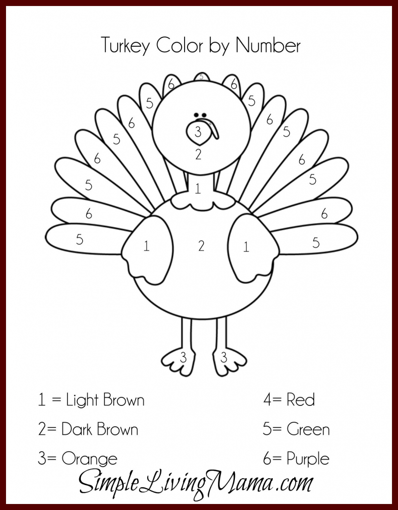 Thanksgiving Activities For Kids + Free Printable Colornumber - Free Printable Thanksgiving Crafts For Kids
