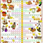 Thanksgiving: Crossword Puzzle Worksheet   Free Esl Printable   Thanksgiving Crossword Puzzles Printable Free