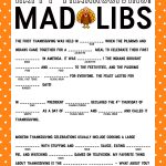Thanksgiving Mad Libs Printable Game   Happiness Is Homemade   Thanksgiving Games Printable Free