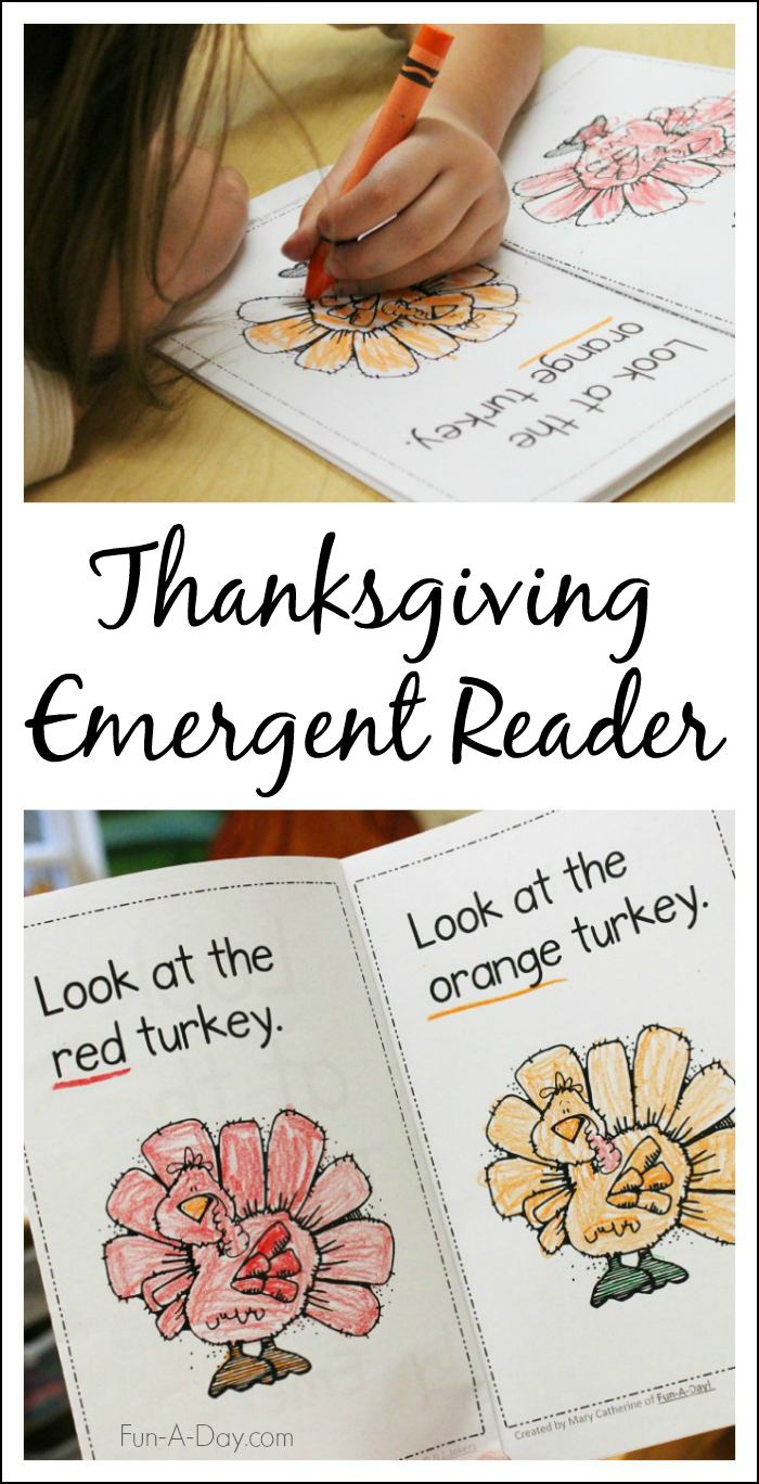 Thanksgiving Printable Emergent Reader To Teach Kids Colors