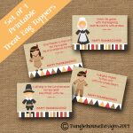 Thanksgiving Treat Bag Toppers For Kids Pilgrims And Indians | Etsy   Free Printable Thanksgiving Treat Bag Toppers