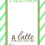 That's Country Living   Thanks A Latte Free Printable Card