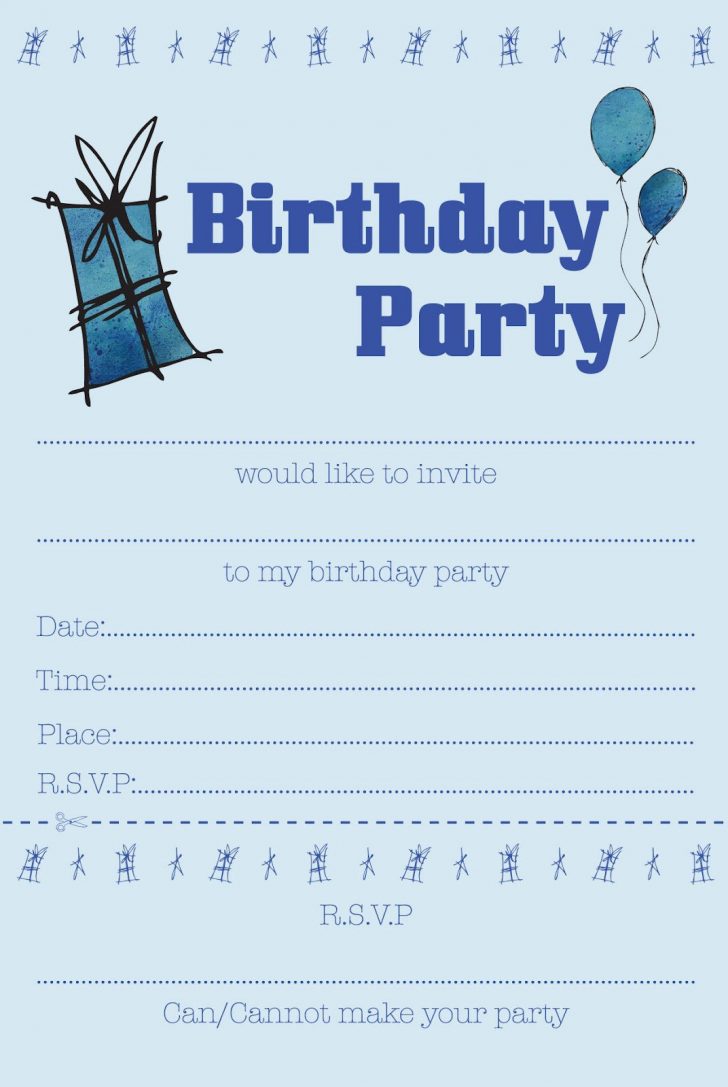 Free Printable Boy Birthday Invitations