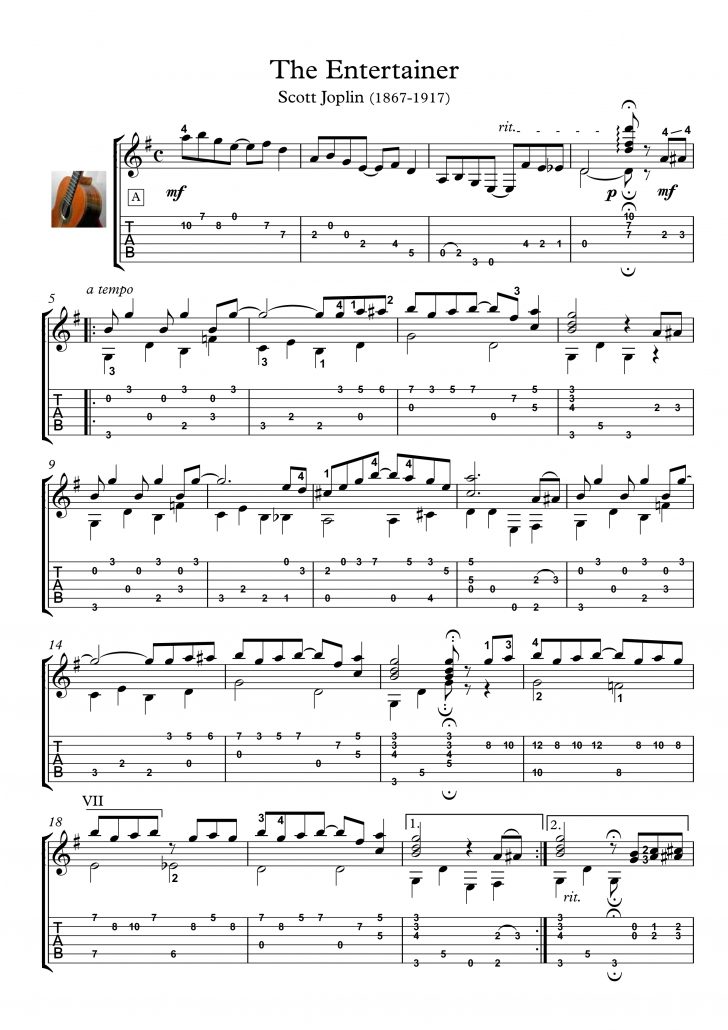 Free Printable Sheet Music For The Entertainer