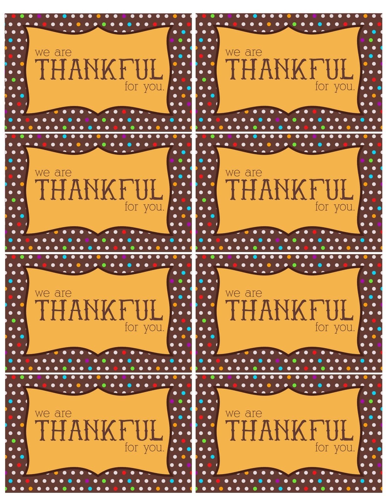 The Larson Lingo: Thankful For You {Free Printable}. So Cute To Put - Thankful For You Free Printable Tags