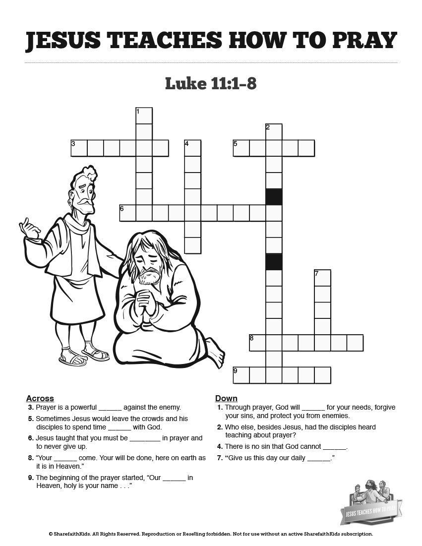 Jesus Crucifixion Sunday School Crossword Puzzles A Printable Free Printable Sunday School 