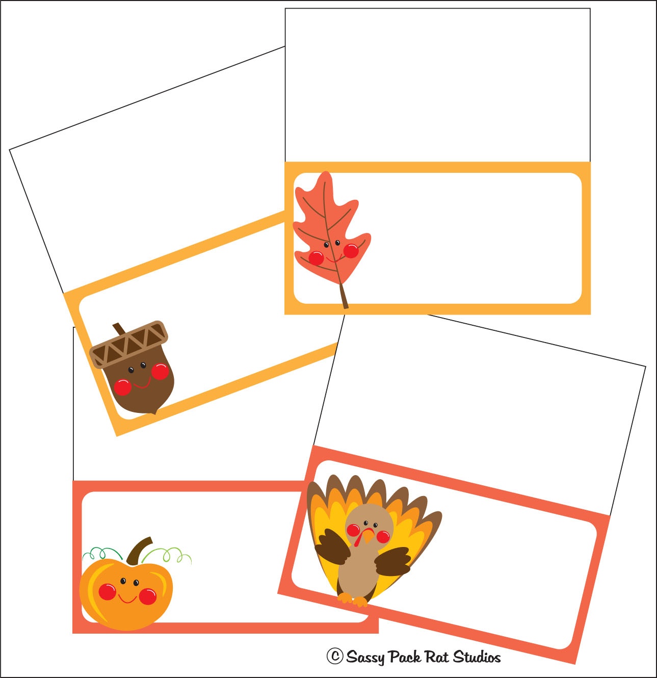 The Sassy Pack Rat: Thanksgiving Place Card Printable Freebie - Free Printable Thanksgiving Place Cards