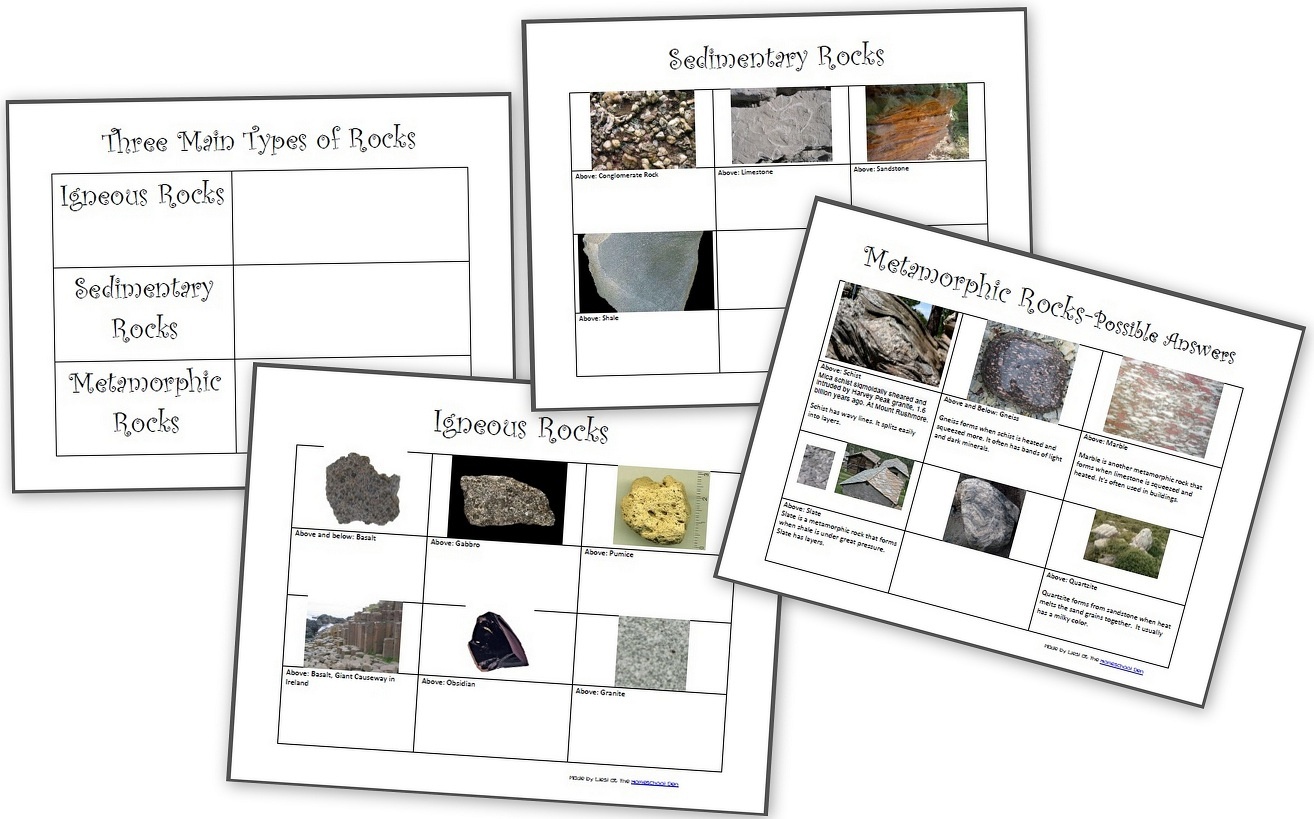 The Three Types Of Rocks- Our Activities And A Free Worksheet Packet - Rock Cycle Worksheets Free Printable
