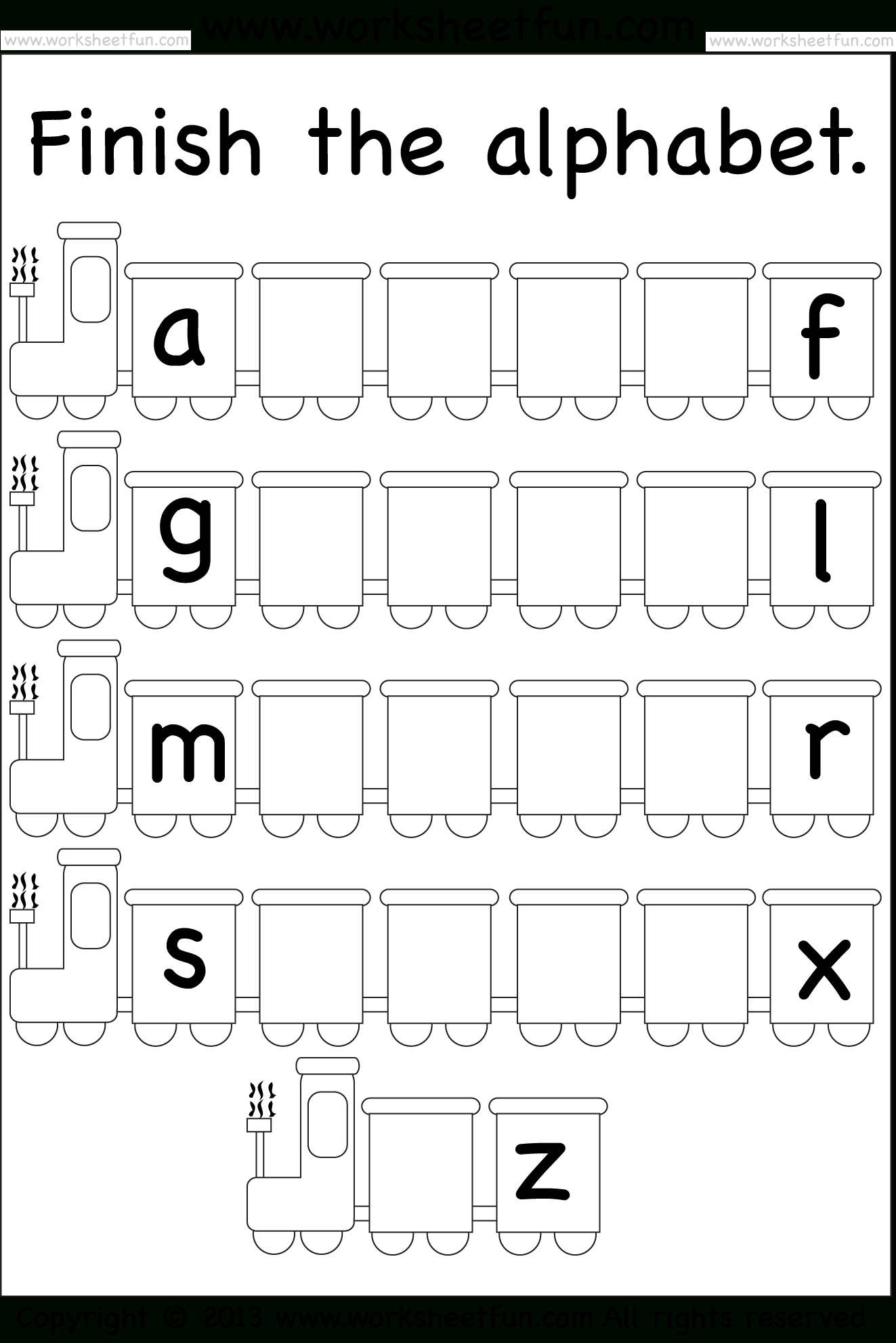 Theme – Train / Free Printable Worksheets – Worksheetfun - Free Printable Alphabet Worksheets For Grade 1