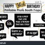Thirtieth Birthday Party Printable Photo Booth Stock Vector (Royalty   Free Printable 30Th Birthday Photo Booth Props