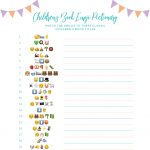 This Free Emoji Pictionary Baby Shower Game Printable Uses Emoji   Free Printable Baby Shower Games With Answers