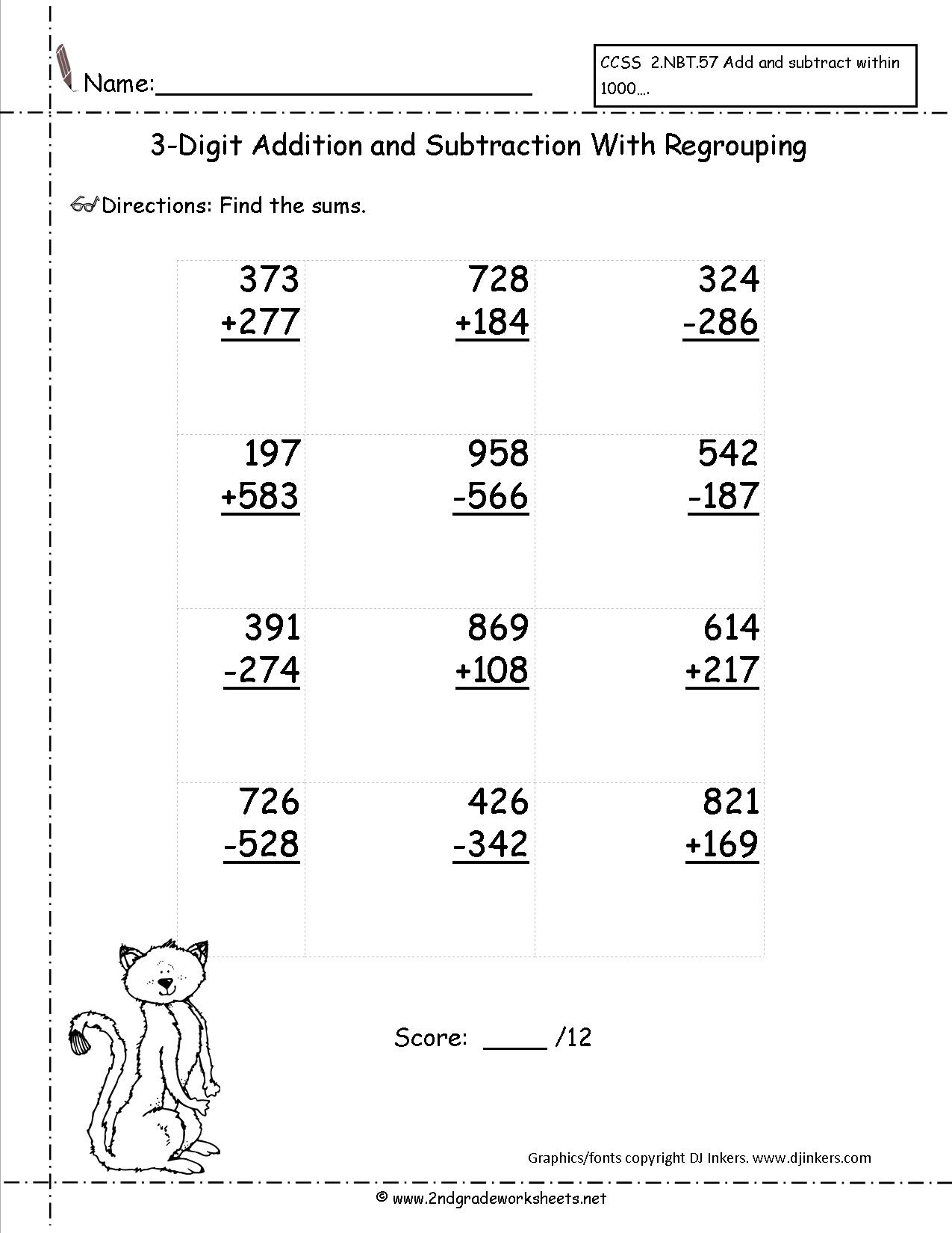 Free Printable 3 Digit Subtraction With Regrouping Worksheets Free Printable