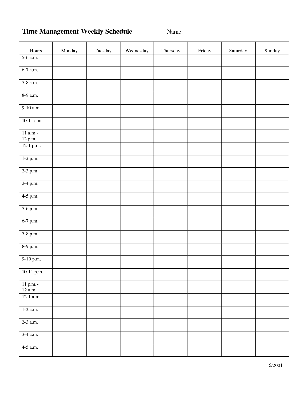 Time Management Weekly Schedule Template … | Bobbies Wish List | Weekl… - Free Printable Time Tracking Sheets
