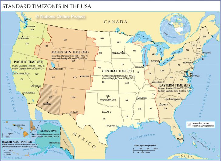 Free Printable Us Timezone Map With State Names