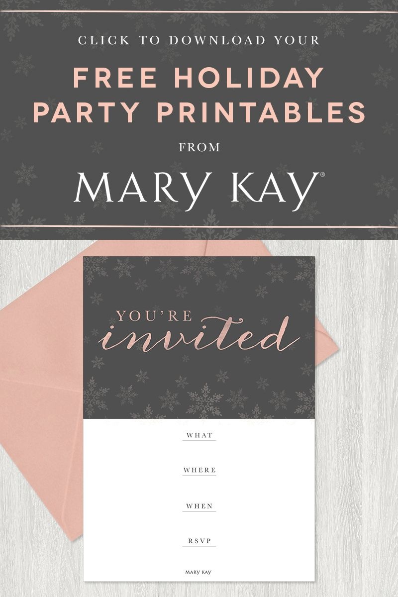 Tis The Season To Party! Extend A Stylish Invitation To Your Guests - Mary Kay Invites Printable Free