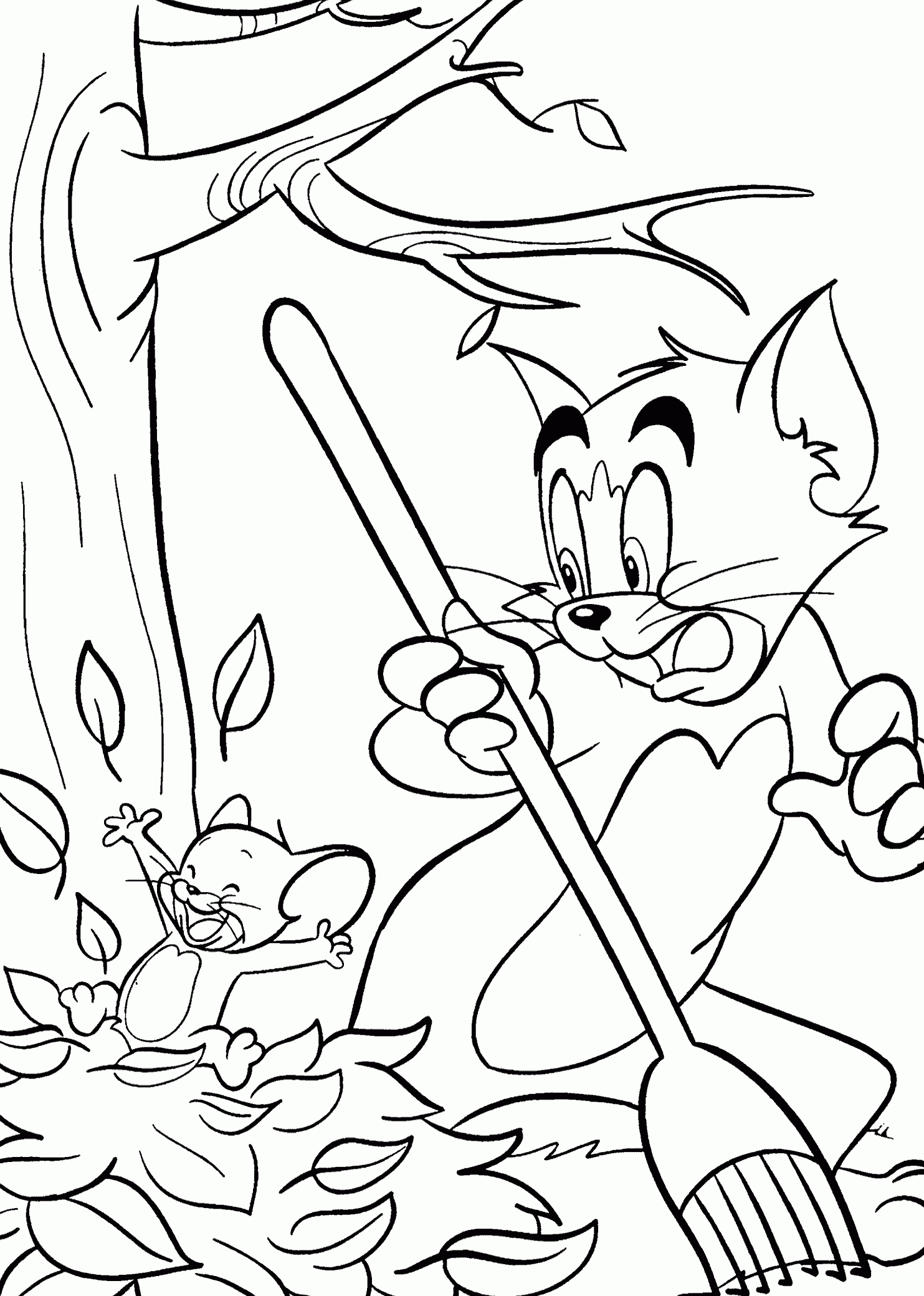 Tom And Jerry Fall Coloring Pages For Kids, Printable Free - Free Printable Tom And Jerry Coloring Pages
