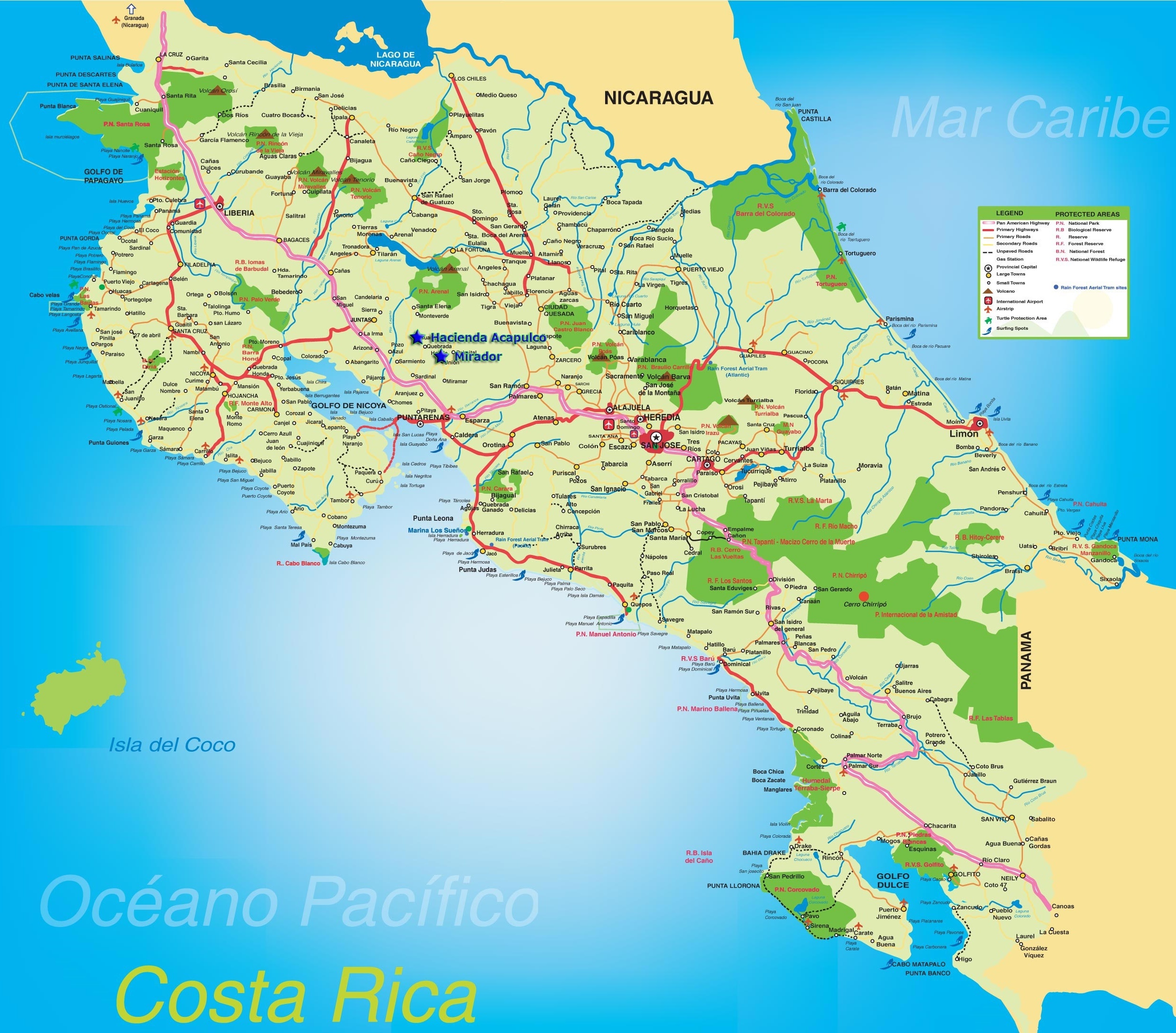 Tourist Map Of Costa Rica - Free Printable Map Of Costa Rica