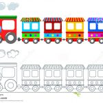 Toy Colorful Train Coloring Page Isolated Stock Vector   Free Printable Train Pictures