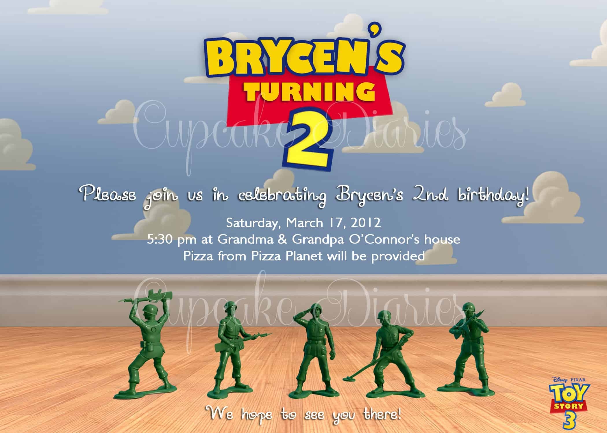 Toy Story 3 Birthday Party - Cupcake Diaries - Free Printable Toy Story 3 Birthday Invitations