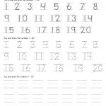 Trace Number 1 20 Worksheets | Activity Shelter   Free Printable Numbers 1 20 Worksheets