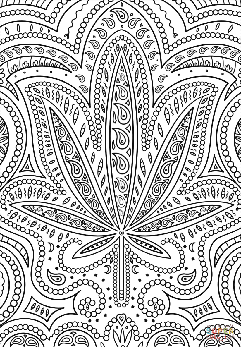 Trippy Weed Coloring Page | Free Printable Coloring Pages - Free Printable Trippy Coloring Pages