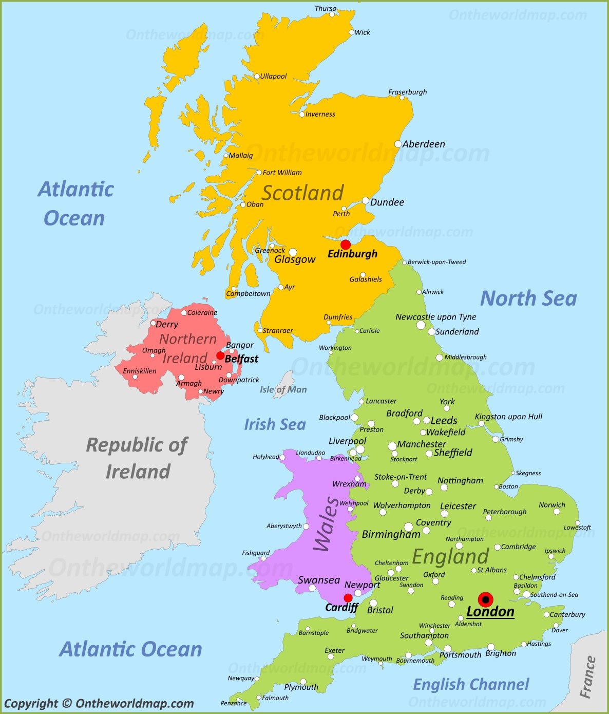 Free Printable Map Of Uk And Ireland Free Printable