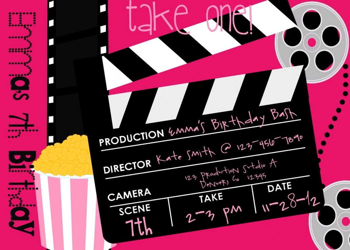 Unique Movie Themed Birthday Party Invitations Free Printable - Movie Birthday Party Invitations Free Printable