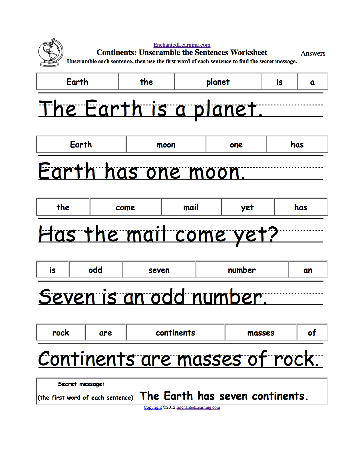 Unscramble The Sentences | Earth Week | Earth Day Crafts, Earth Day - Free Printable Scrambled Sentences Worksheets
