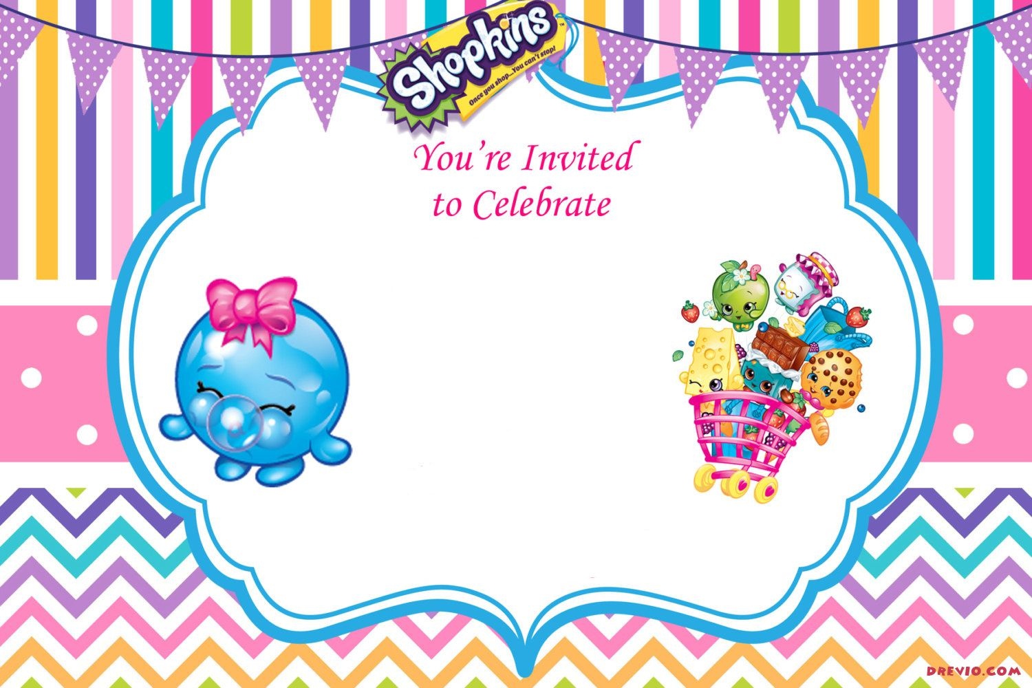 Updated - Free Printable Shopkins Birthday Invitation | Event - Free Printable Shopkins Invitations
