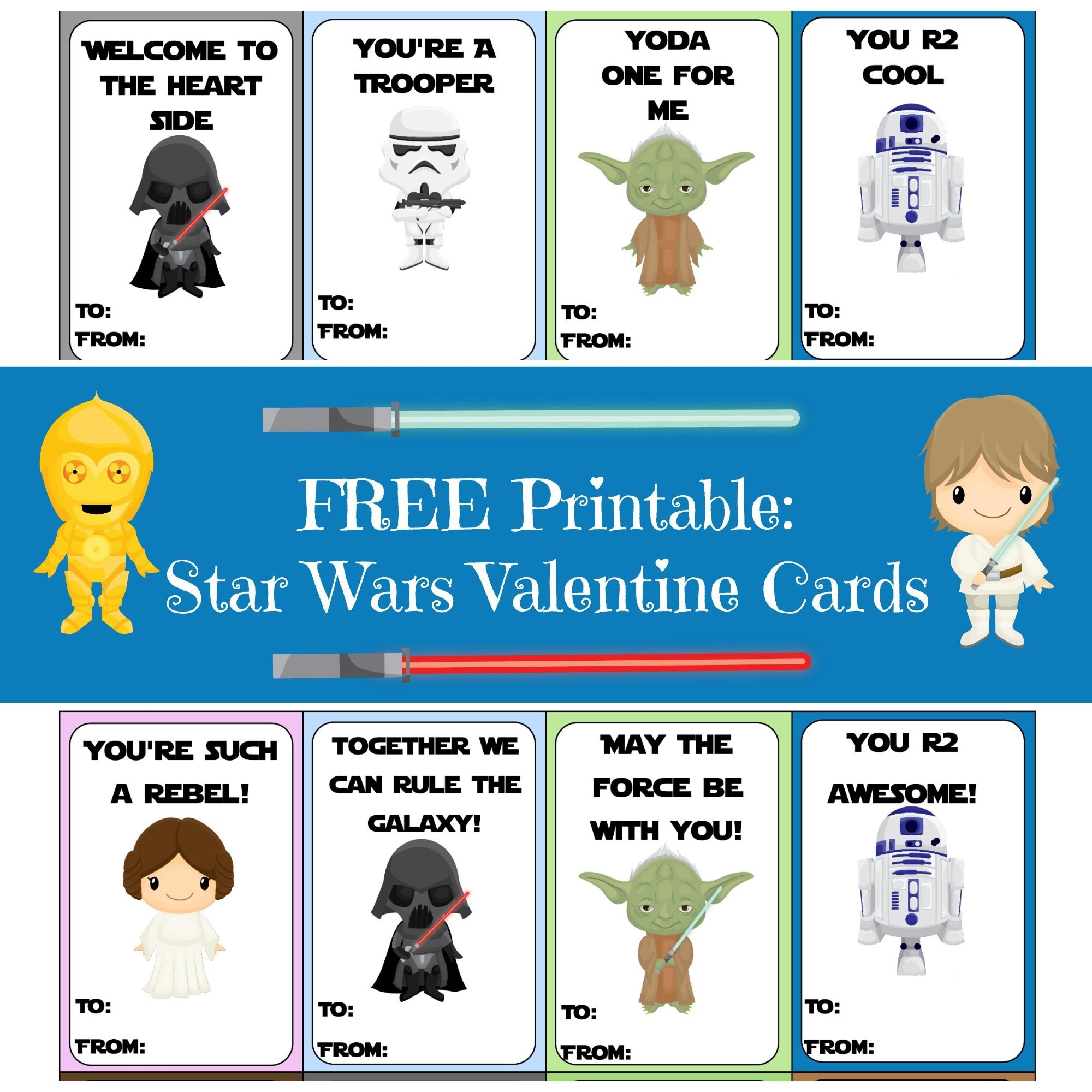 Valentine Card Round-Up | Printables | Starwars Valentines Cards - Free Printable Lego Star Wars Valentines