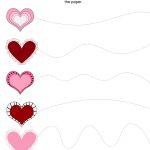 Valentine Trace & Cut Printables | Diy Kiddie Projects | Valentines   Free Printable Preschool Valentine Worksheets