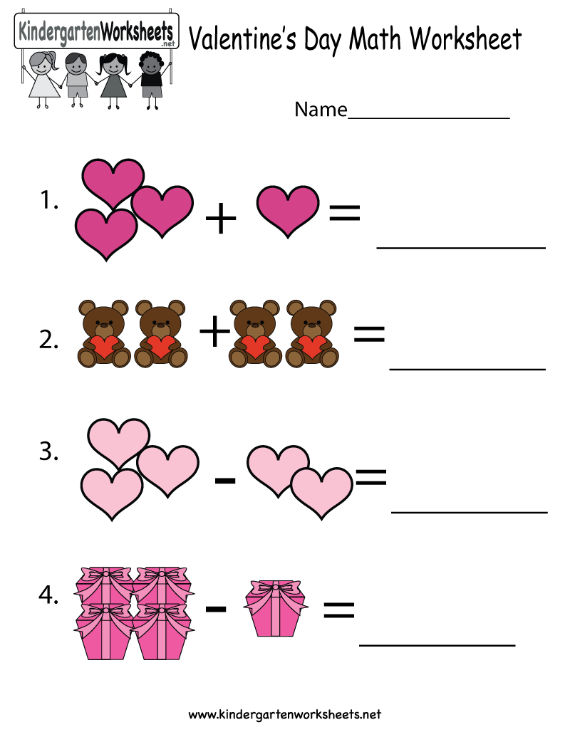 Valentine&amp;#039;s Day Math Worksheet - Free Kindergarten Holiday Worksheet - Free Printable Preschool Valentine Worksheets