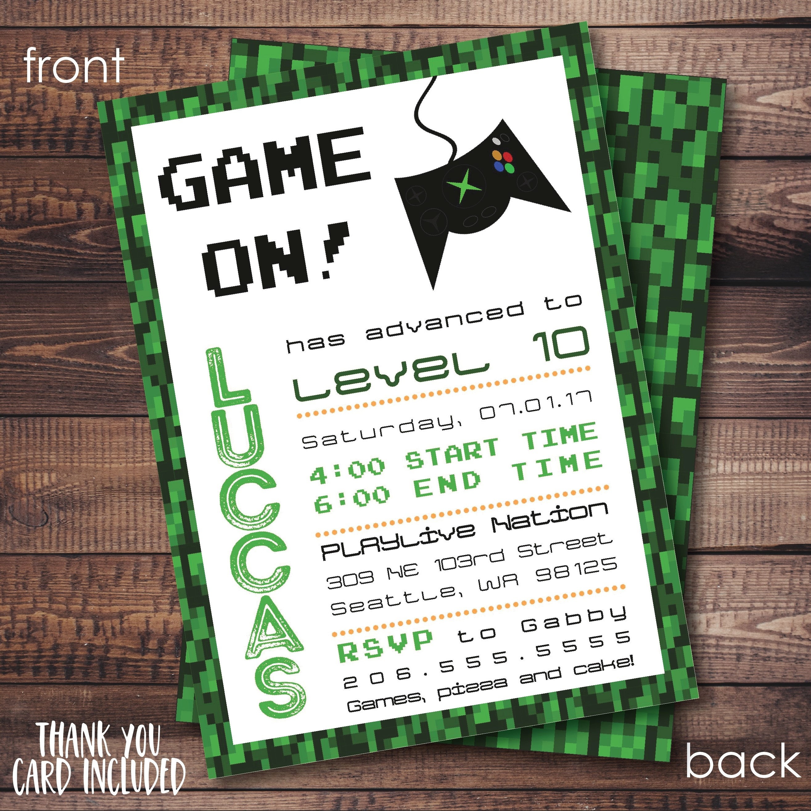 Video Game Invitation Free Thank You Card File Game Truck | Etsy - Free Printable Video Game Party Invitations