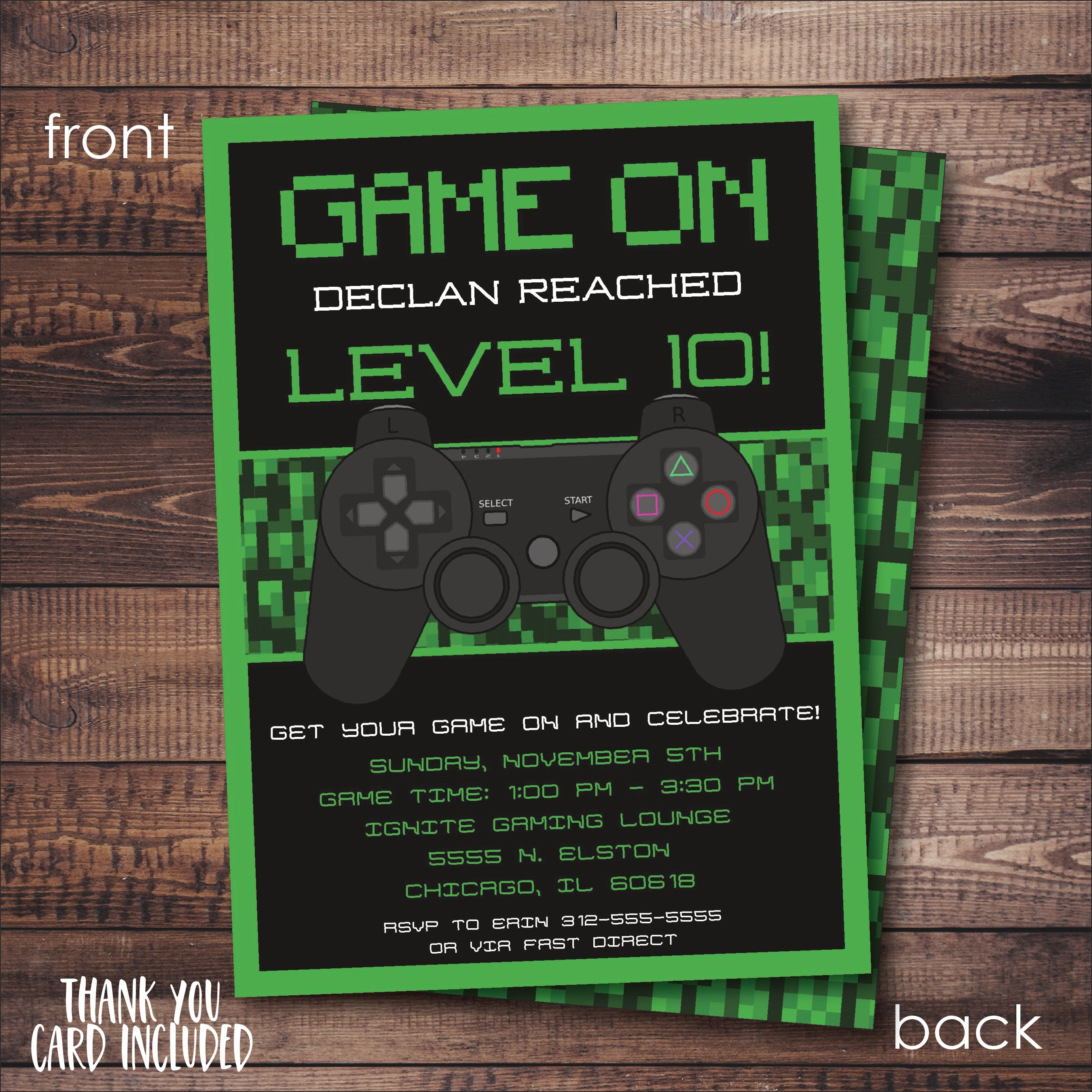Video Game Invitation Free Thank You Card File Game Truck | Etsy - Free Printable Video Game Party Invitations