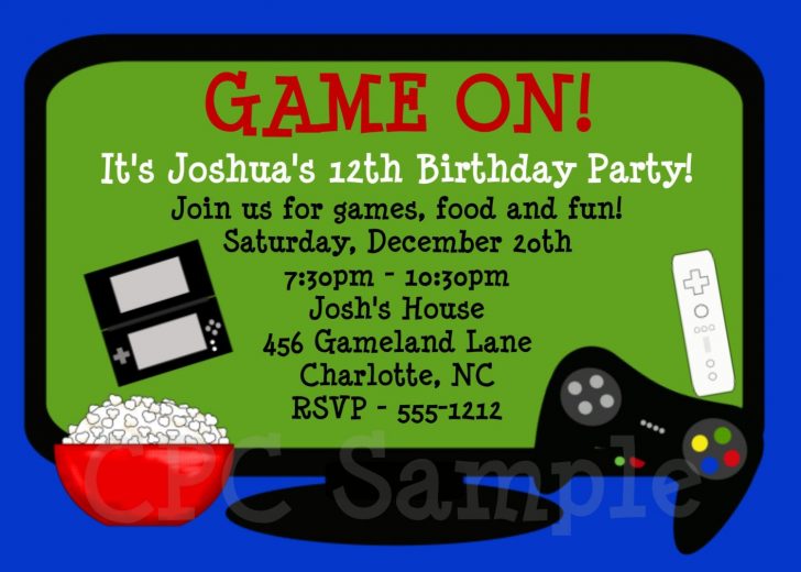 Free Printable Video Game Party Invitations