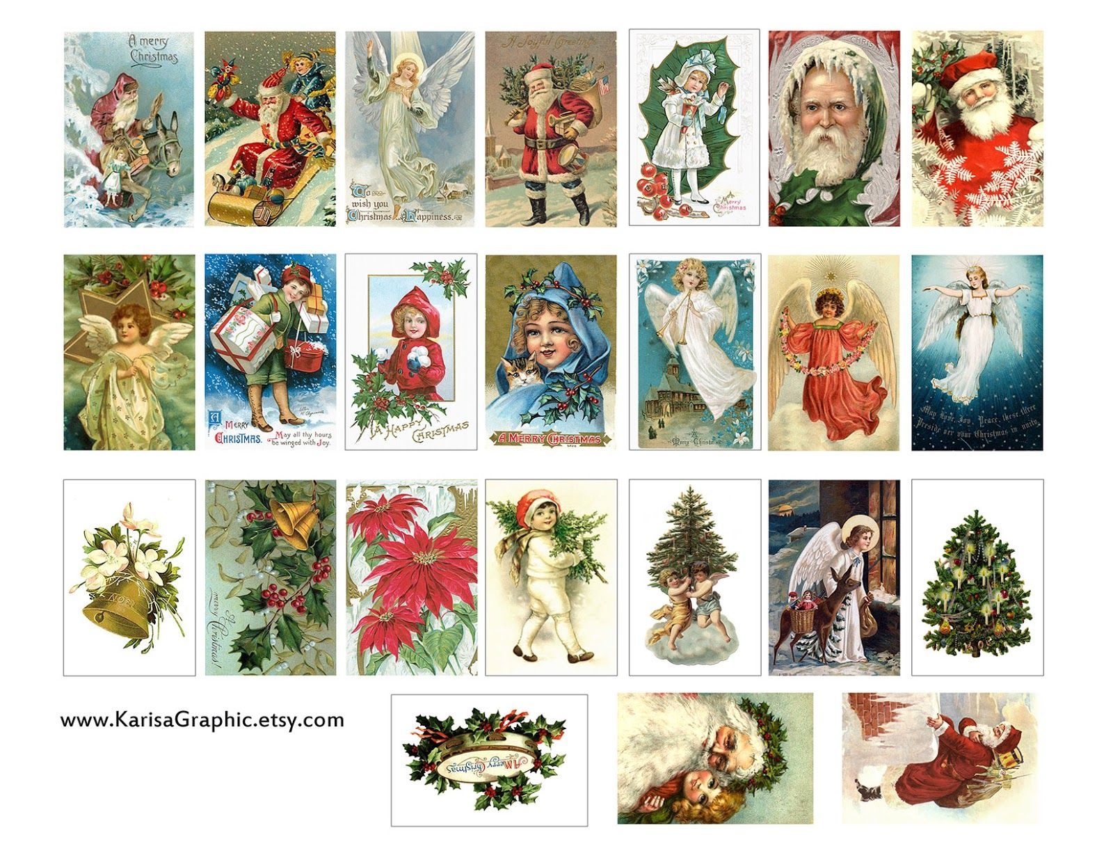 Vintage Holiday Tags Printable Free | The Size Of The Tags Is 2X1.25 - Free Printable Vintage Christmas Pictures