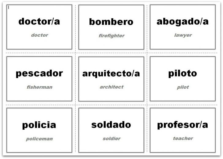 Vocabulary Flash Cards Using Ms Word - Free Printable Vocabulary