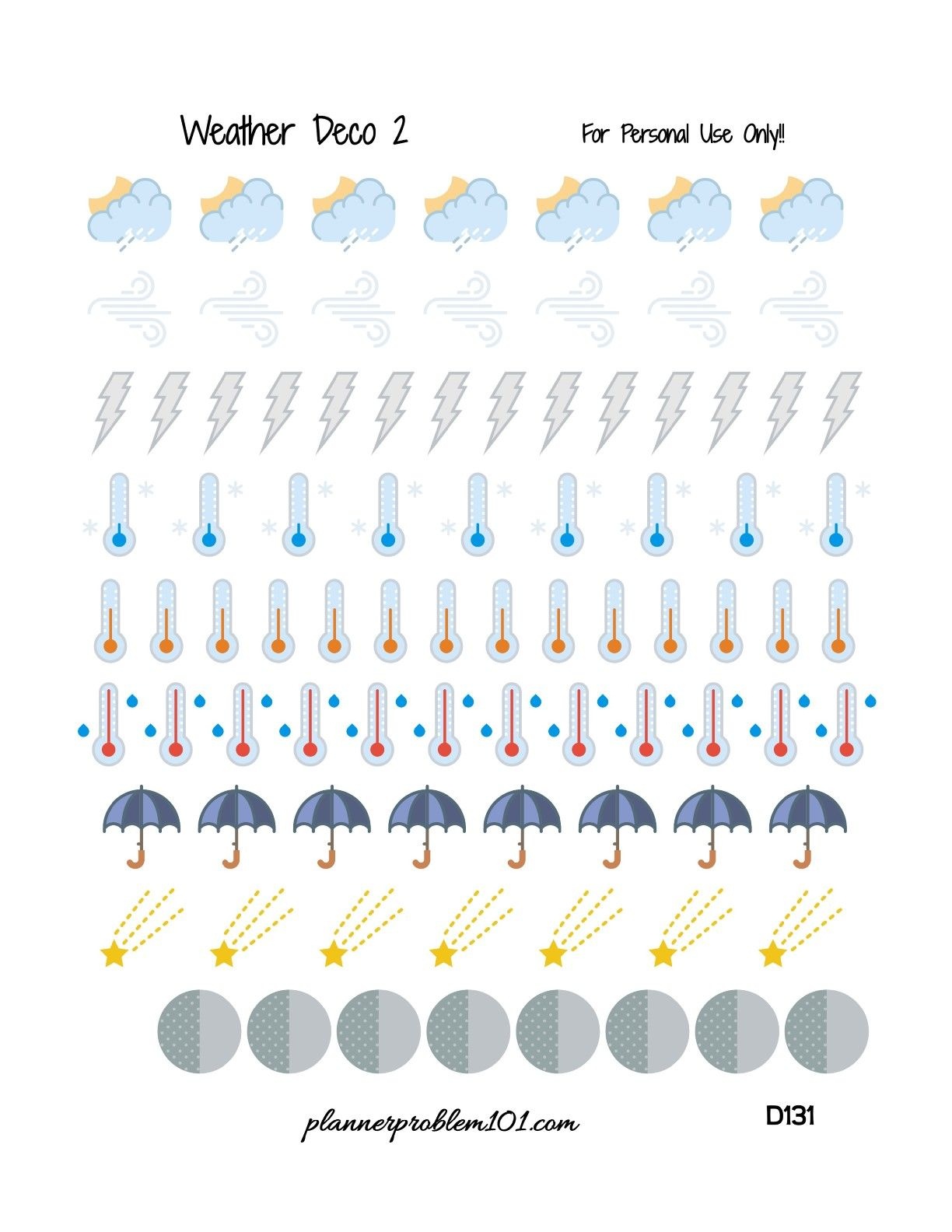 Weather Icons! | Free Printable Planner Stickers … | Planner - Free Printable Icons